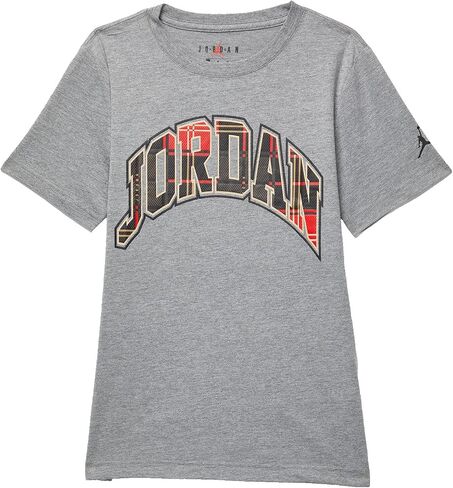Jordan Boy's Essentials Plaid Short Sleeve Tee (Big Kids) Carbon Heather MD (10-12 Big Kid) in Saudi Arabia