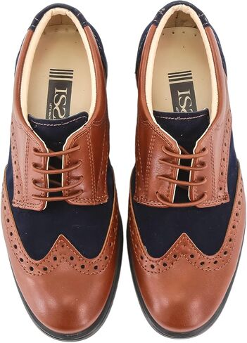 Boys Suede Patent Dress Shoes Lace Up Brogue Formal Wedding Footwear in Saudi Arabia