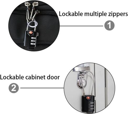 أقفال YongXiangPeng Customs LockLuggage، أقفال مكونة من 3 أرقام وأقفال أرقام أمان من سبائك الزنك للأمتعة وحقائب السفر وحقيبة السفر والسياج وخزانة الصالة الرياضية (أسود) in Kuwait