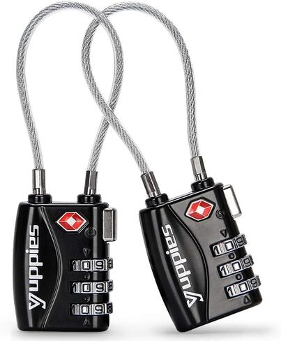 أقفال أمتعة معتمدة من إدارة أمن المواصلات الأمريكية، قفل حقيبة ظهر سهل إعادة الضبط، قفل سفر لحقيبة السفر، 1،2 و4 عبوات (عبوتان أسودتان) in Kuwait