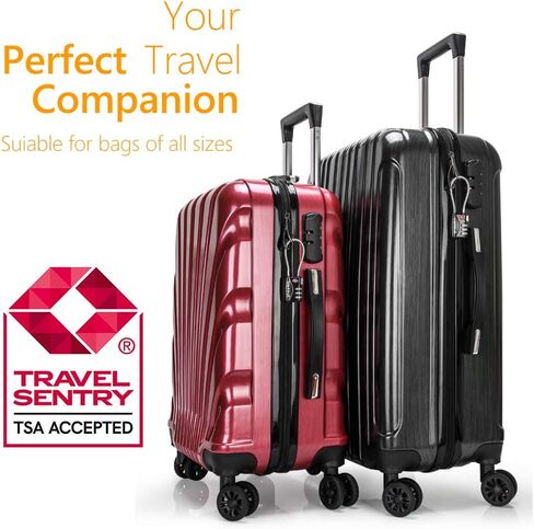 أقفال أمتعة معتمدة من إدارة أمن المواصلات الأمريكية، قفل حقيبة ظهر سهل إعادة الضبط، قفل سفر لحقيبة السفر، 1،2 و4 عبوات (عبوتان أسودتان) in Kuwait