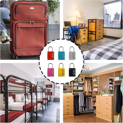 6 قطع قفل الأمتعة قفل مجمع قفل جمركي بسحاب حقيبة تروللي لصالة الألعاب الرياضية قفل حقيبة السفر حقيبة السكك الحديدية عالية السرعة قفل الأمتعة للطيران الأوروبي in Kuwait