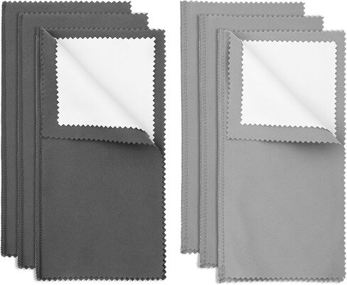 TIESOME 6 Pieces Jewelry Polishing Cloths, Silver Jewelry Cleaning Cloths, Double Sided Jewelry Polishing Cloths, for Sterling Silver, Gold, Platinum Jewelry Remove Dirt Clean Keep Shiny in Kuwait