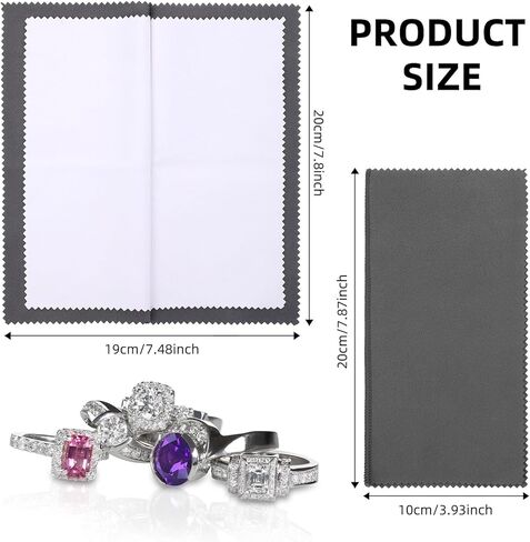 TIESOME 6 Pieces Jewelry Polishing Cloths, Silver Jewelry Cleaning Cloths, Double Sided Jewelry Polishing Cloths, for Sterling Silver, Gold, Platinum Jewelry Remove Dirt Clean Keep Shiny in Kuwait