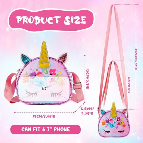 Unineovo Unicorn Gifts for Girls, Unicorn Kids Purse for Little Girls,Toddlers Mini Purse for Girls Crossbody Bag in Kuwait