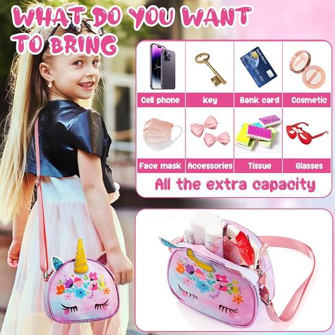 Unineovo Unicorn Gifts for Girls, Unicorn Kids Purse for Little Girls,Toddlers Mini Purse for Girls Crossbody Bag in Kuwait