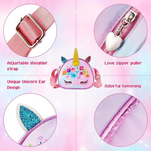 Unineovo Unicorn Gifts for Girls, Unicorn Kids Purse for Little Girls,Toddlers Mini Purse for Girls Crossbody Bag in Kuwait
