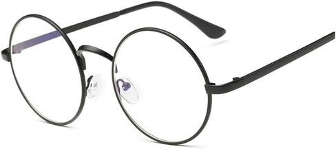 نظارة LOVEF بإطار معدني كبير الحجم وعدسات شفافة ذات دائرة دائرية عتيقة مقاس 5.4 * 2 بوصة in Saudi Arabia