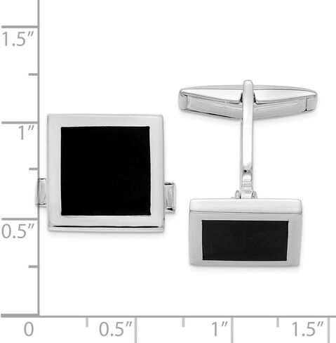 FB Jewels Solid 925 Sterling Silver Onyx Cuff Links in Saudi Arabia