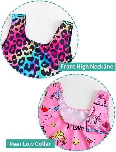 Nymphperi 2 Pack الجمباز ثياب للفتيات لطيف Biketards مع شورت أطفال بلا أكمام Unitard الرقص ملابس رياضية in Saudi Arabia