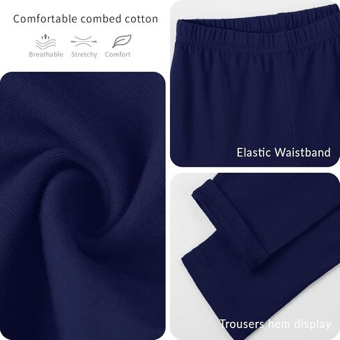 BOOPH 5 Pack Girls Leggings Cotton Full Length Stretchy Kids Pants  Footless 5-14 Years in Saudi Arabia