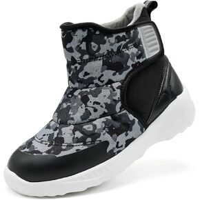 ASHION Kids Snow Boots for Boys Girls Winter High Top Non-Slip Boots Cold Weather Faux Fur Lined Warm Boots