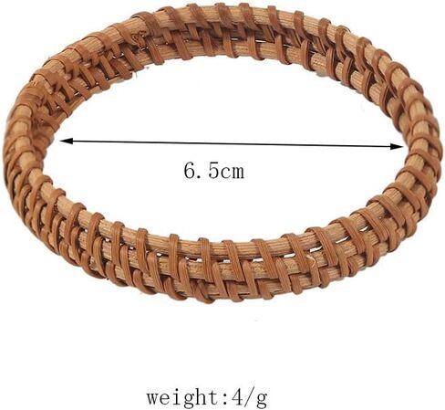 الملونة بلينغ 2PCS المنسوجة يدويا خشبية مضفر الروطان متماسكة الكفة سوار الخيزران الطبيعي مربع جولة هندسية مكتنزة التفاف الإسورة للنساء الفتيات العرقية القبلية مجوهرات المعصم in Kuwait
