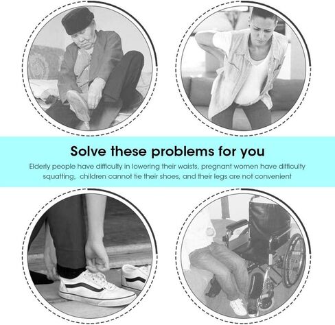 Feeke 6 Pack Lazy Shoe Helper Fits All Shoes - Portable Easy on & Off Shoes Lifting Helper - Sock Slider lifter Handled Shoe Horn for Seniors, Elderly, Disabled - As seen on TV, Green, Standard in Kuwait