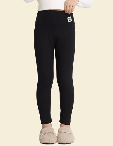 BINIDUCKLING Girls Fleece Lined Leggings Warm Thermal Kids Yoga Pants 4-13 Years in Saudi Arabia