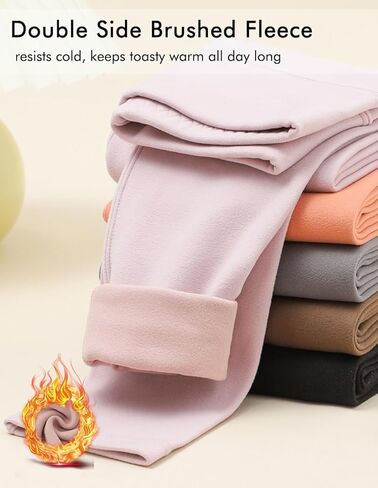 BINIDUCKLING Girls Fleece Lined Leggings Warm Thermal Kids Yoga Pants 4-13 Years in Saudi Arabia