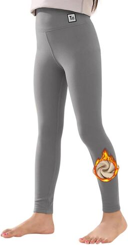 BINIDUCKLING Girls Fleece Lined Leggings Warm Thermal Kids Yoga Pants 4-13 Years in Saudi Arabia
