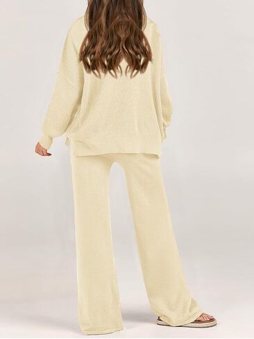 Haloumoning الفتيات 2 قطعة وتتسابق الاطفال طويلة الأكمام Crewneck سترة الرباط واسعة الساق السراويل الطويلة Sweatsuits مجموعات 5-14T in Kuwait