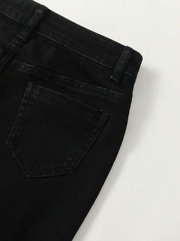 SHENHE Girl's Ripped Bell Bottom Zipper Jeans Distressed Flare Denim Pants in Saudi Arabia