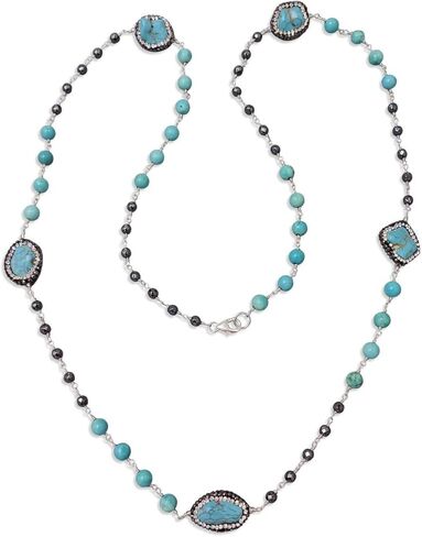 Hand Crafted and Wire Wrapped Wired Twisted Multi-stone Long or Multi-strand Beaded Wire Necklace. Multi-color Boho Style Statement Necklace. in Kuwait