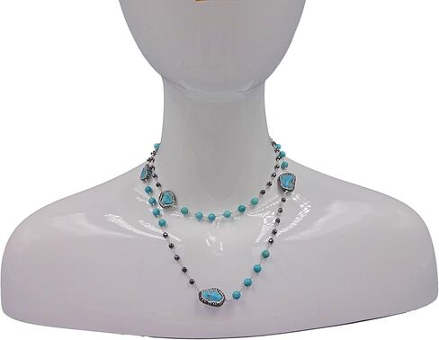 Hand Crafted and Wire Wrapped Wired Twisted Multi-stone Long or Multi-strand Beaded Wire Necklace. Multi-color Boho Style Statement Necklace. in Kuwait