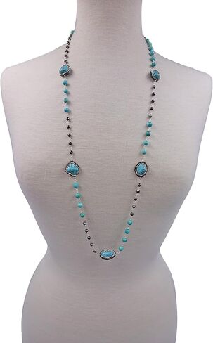 Hand Crafted and Wire Wrapped Wired Twisted Multi-stone Long or Multi-strand Beaded Wire Necklace. Multi-color Boho Style Statement Necklace. in Kuwait