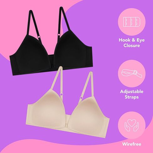 Rene Rofe 2 Pack Padded Wirefree T Shirt Bras - Wireless Bras for Girls in Saudi Arabia