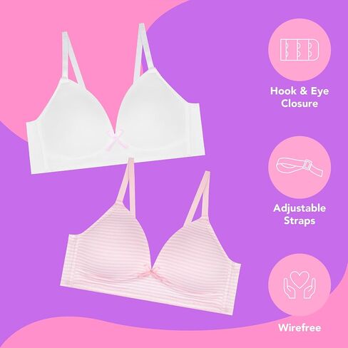 Rene Rofe 2 Pack Padded Wirefree T Shirt Bras - Wireless Bras for Girls in Saudi Arabia