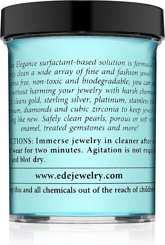 محلول سائل منظف لطيف من Everyday Elegance للمجوهرات الجميلة والأزياء | تنظيف الذهب والفضة واللؤلؤ والأحجار المسامية | جرة 6 أوقية in Kuwait