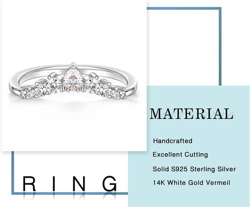 MOOSEA Moissanite Curved Wedding Band for Women, D Color VVS1 Clarity Lab Created Round Moissanite Chevron Rings for Women in Saudi Arabia