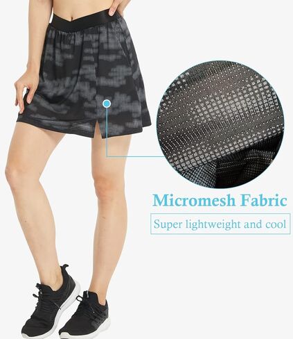 تنورة تنس نسائية من Alvon مع جيوب، تنانير جولف قصيرة، عالية الخصر مع شورت رياضي، تمرين نشيط، المشي لمسافات طويلة والجري in Kuwait
