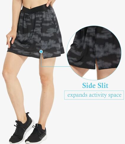 تنورة تنس نسائية من Alvon مع جيوب، تنانير جولف قصيرة، عالية الخصر مع شورت رياضي، تمرين نشيط، المشي لمسافات طويلة والجري in Kuwait