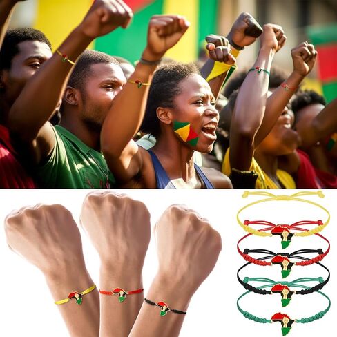 Sasylvia 20 Pcs Black History Month Party Favors Juneteenth Bracelets Black African Afro American Independence Day Party Supplies Freedom Day Goodie Bag Gifts for Adults Teens(Multicolor, Area) in Saudi Arabia