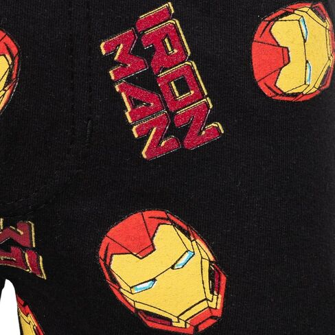 طقم تي شيرت برسوم Marvel Avengers Black Panther Iron Man وشورت تيري فرنسي من الأطفال الصغار إلى الأطفال الصغار in Kuwait
