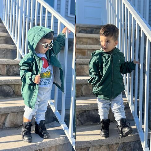 سترة مطر للأولاد من BIG ELEPHANT مع غطاء رأس، معطف مطر خفيف الوزن مقاوم للماء للأطفال in Kuwait