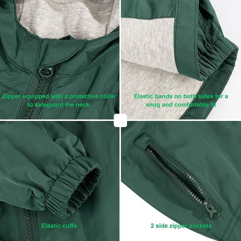 سترة مطر للأولاد من BIG ELEPHANT مع غطاء رأس، معطف مطر خفيف الوزن مقاوم للماء للأطفال in Kuwait