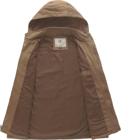 WenVen Men's Casual Canvas Cotton Jacket Hooded Military Utility Jacket in Kuwait