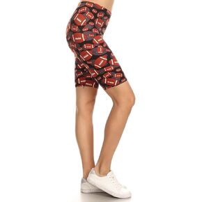 Leggings Depot Women's Ultra Soft Printed Fashion Biker Shorts BAT4 in Kuwait