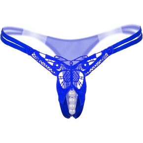 Elle Pearl Panties Thong Underwear Lingerie for Women, Open Crotch Sexy Thong for Women in Kuwait