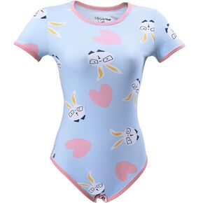 CutiePlusU Cotton Button Crotch Adult Onesie Romper Bodysuit Pajamas Print