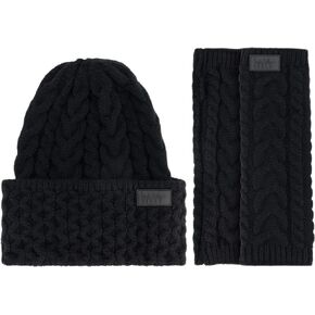 Nicole Miller Winter Hat Cable Knit Beanie & Arm Warmer Sleeves Boxed Gift Set for Women Fashion in Kuwait