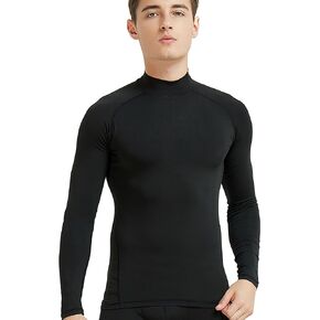 COOLOMG Mens Thermal Baselayer Fleece Lined Shirts Cold Weather Compression Long Sleeve Tops