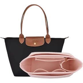 D.DUO منظم إدراج الحقائب، إكسسوارات المحفظة، منظم حمل بمقبض طويل من Longchamp (L (مقبض طويل)، أزرق داكن)