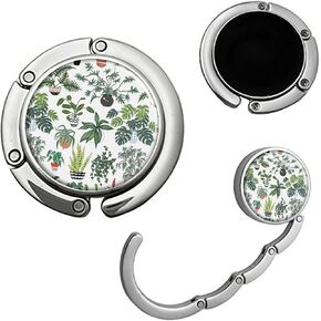 QWTGIUN Green and White Pot Plants Purse Hanger Purse Hook for Table Foldable Handbag Storage Folding Decor Table Hook in Kuwait