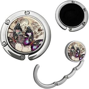 QWTGIUN Bright Butterfly Purse Hanger Purse Hook for Table Foldable Handbag Storage Folding Decor Table Hook in Kuwait