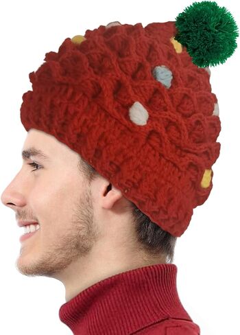 skoosb قبعة عيد الميلاد قبعة صغيرة للجنسين الكبار، شجرة عيد الميلاد نمط الشتاء الكروشيه محبوك قبعة سانتا للنساء والرجال in Kuwait