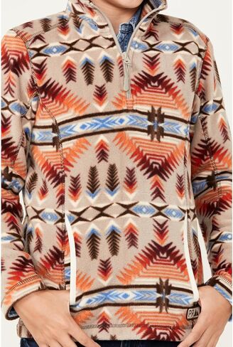 روك آند رول دينم - لا تستخدم وسترة صوفية مطبوعة من قماش الدنيم للشباب الأزتيك in Kuwait