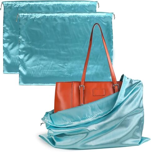 PlasMaller Dust Cover Storage Bags Silk Cloth with Drawstring Pouch For Handbags Purses Pocketbooks Shoes Boots Set of 2 in Saudi Arabia