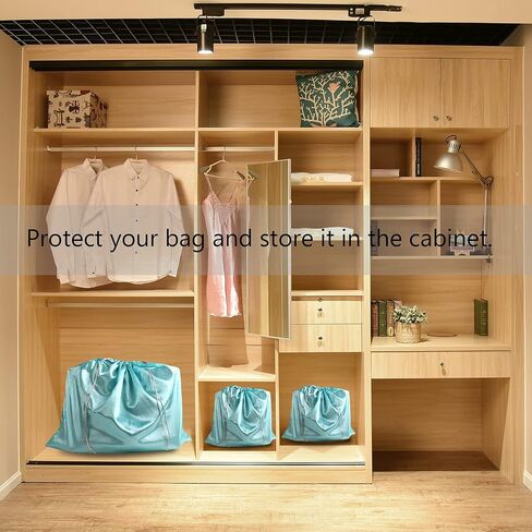 PlasMaller Dust Cover Storage Bags Silk Cloth with Drawstring Pouch For Handbags Purses Pocketbooks Shoes Boots Set of 2 in Saudi Arabia