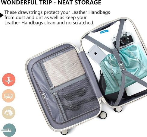 PlasMaller Dust Cover Storage Bags Silk Cloth with Drawstring Pouch For Handbags Purses Pocketbooks Shoes Boots Set of 2 in Saudi Arabia